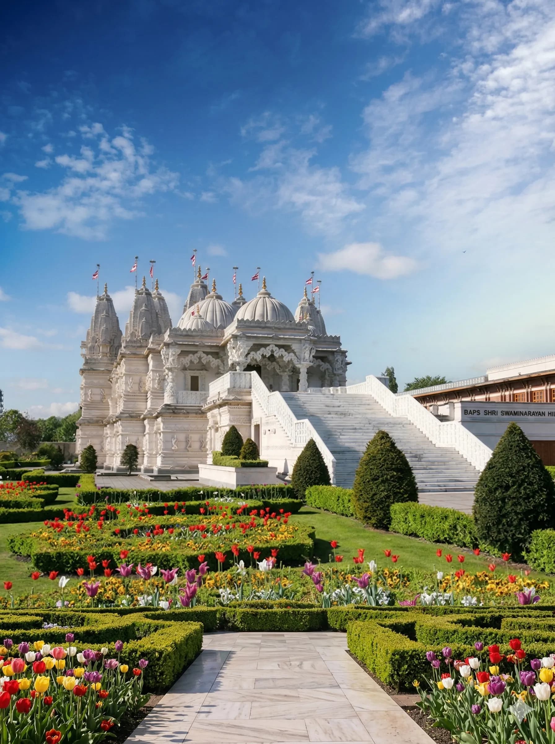 The BAPS Shri Swaminarayan Mandir in Neasden, London